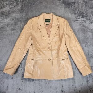 Vintage Y2K Danier Genuine Leather Jacket Woman's Size Medium Ivory Tan Cream